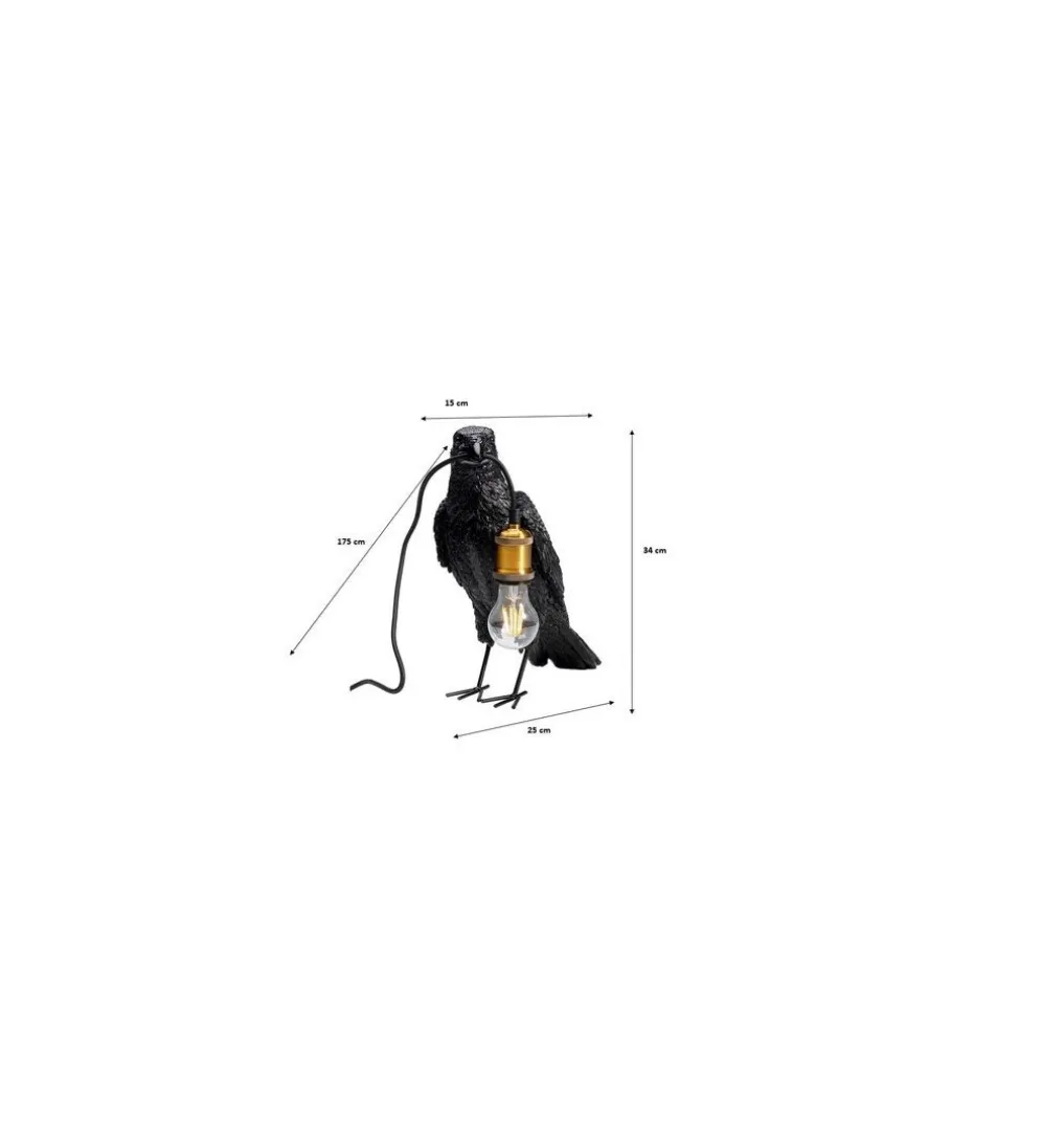 Lampa stołowa Animal Crow 34 cm czarna