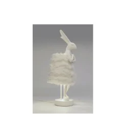 Lampa stołowa ANIMAL RABBIT FUR 68 cm srebrno biała