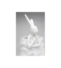 Lampa stołowa ANIMAL RABBIT FUR 68 cm srebrno biała