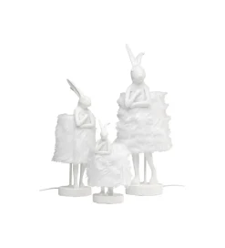 Lampa stołowa ANIMAL RABBIT FUR 68 cm srebrno biała