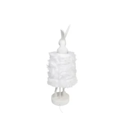 Lampa stołowa ANIMAL RABBIT FUR 68 cm srebrno biała