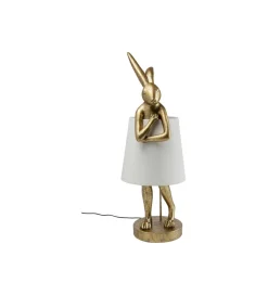 Lampa stołowa ANIMAL RABBIT 88 cm złoto biała