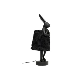 Lampa stołowa ANIMAL RABBIT FUR 68 cm czarna