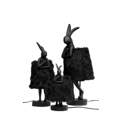 Lampa stołowa ANIMAL RABBIT FUR 68 cm czarna