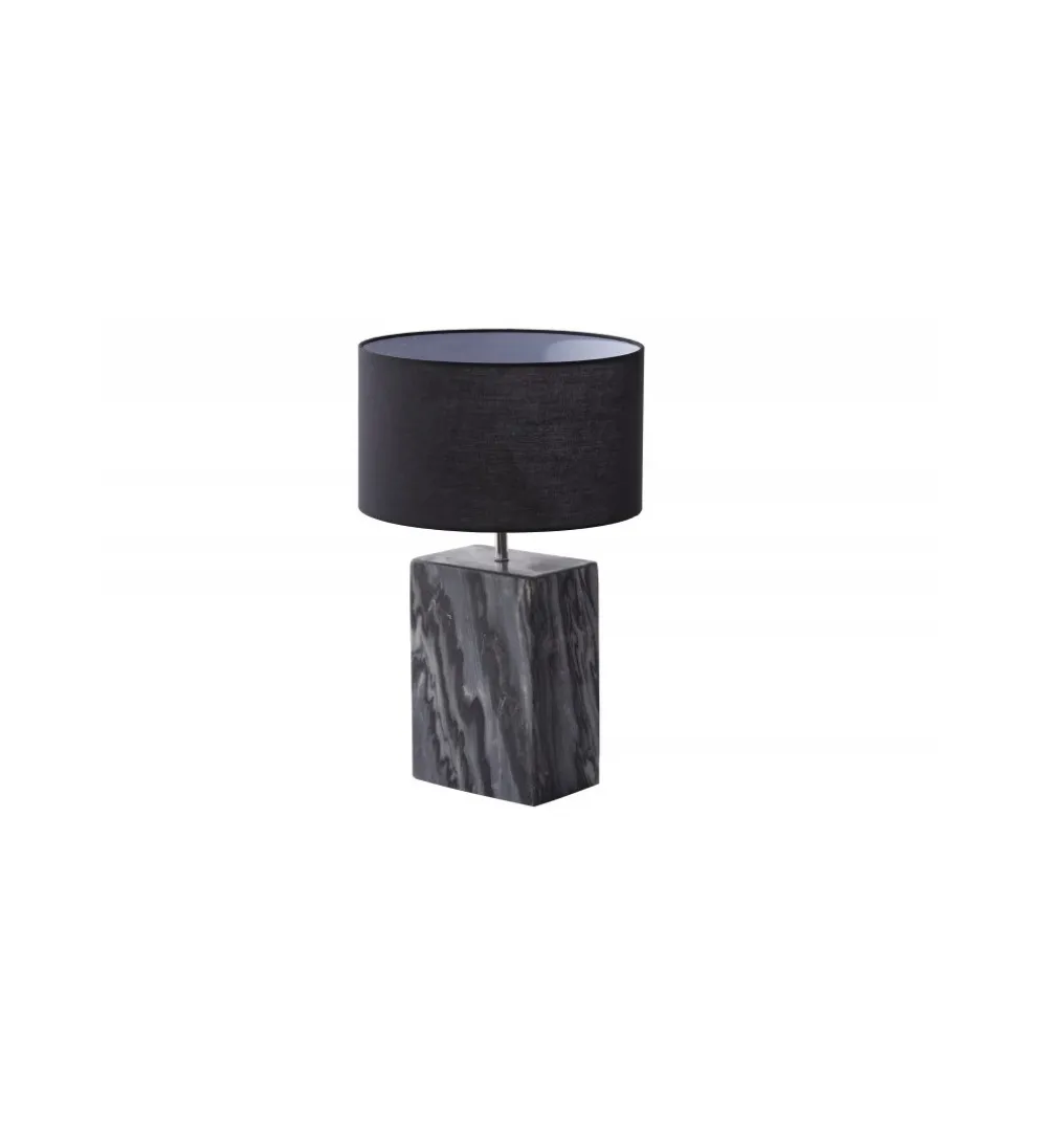 Lampa stołowa BRANDE 55 cm marmur czarna