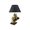 Lampa stołowa BULLDOG 55 cm złota czarna