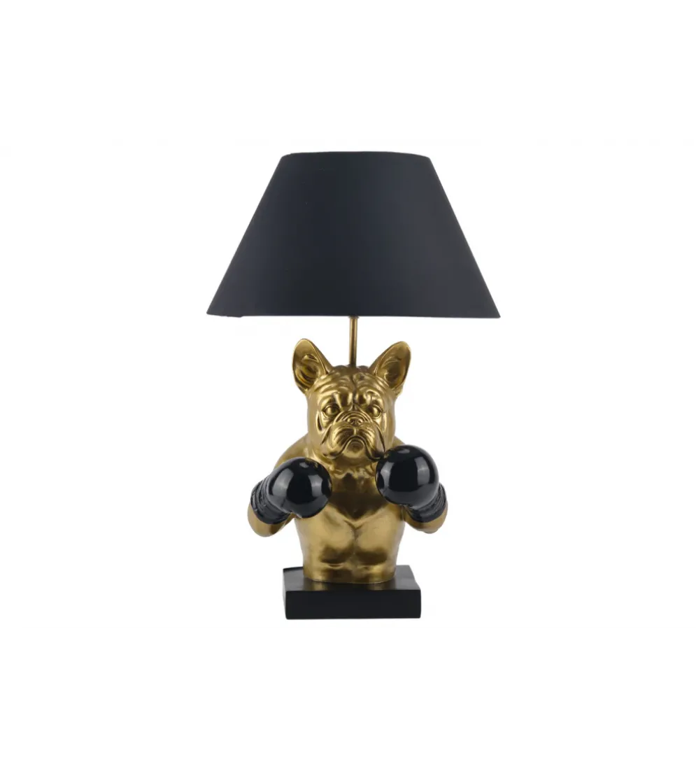 Lampa stołowa BULLDOG 55 cm złota czarna