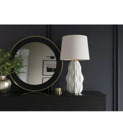 Lampa stołowa ELEGANCIA 65 cm ceramika biały
