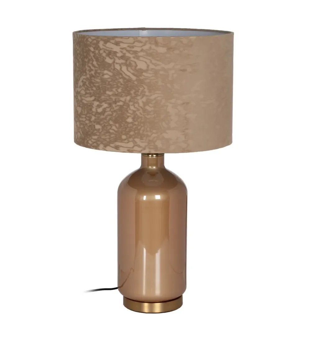 Lampa stołowa GETMARY 68 cm złoto beżowa