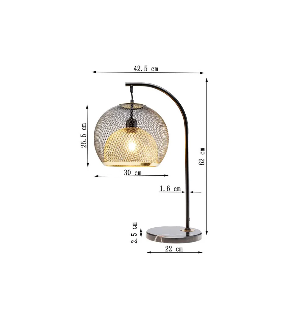 Lampa stołowa GRATO 62 cm czarna