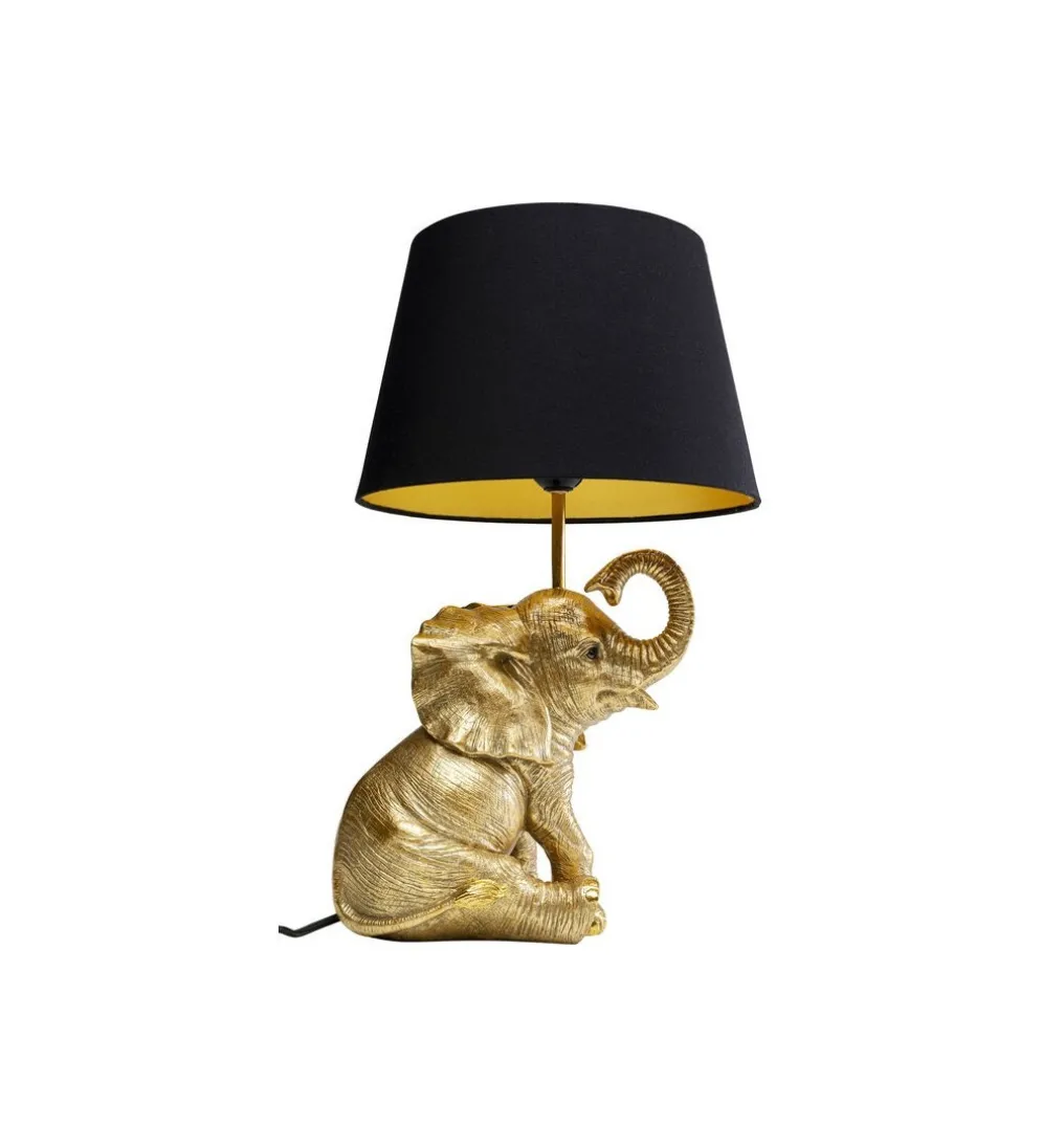 Lampa stołowa Happy Elefant 48 cm złoto czarna