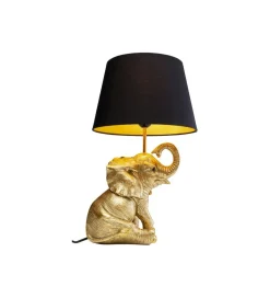 Lampa stołowa Happy Elefant 48 cm złoto czarna