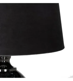 Lampa stołowa HEMLA 64 cm szklana czarno szara