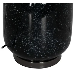 Lampa stołowa HEMLA 64 cm szklana czarno szara