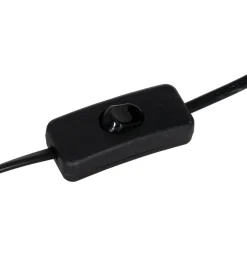 Lampa stołowa HEMLA 64 cm szklana czarno szara