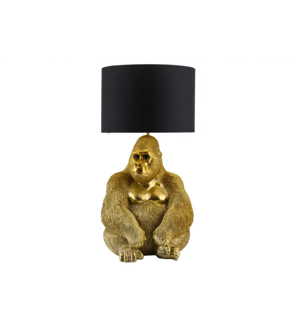Lampa stołowa KING APE 54 cm czarna złota