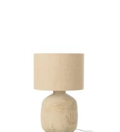 Lampa stołowa MIA 47 cm terrakota beżowa
