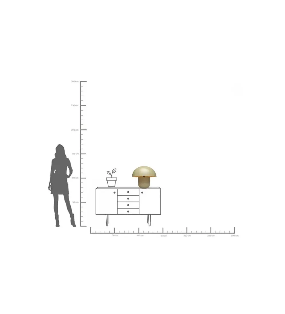 Lampa stołowa MUSHROOM 44 cm jasnozielona