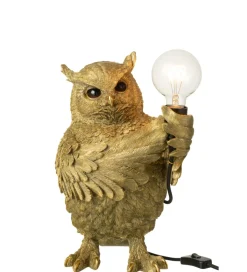 Lampa stołowa OWL 38 cm złota
