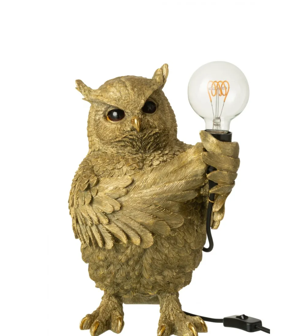 Lampa stołowa OWL 38 cm złota