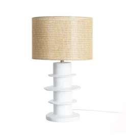 Lampa stołowa RESINA 55 cm biała naturalna
