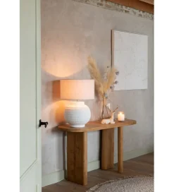 Lampa stołowa SCADY 62 cm terrakota biała