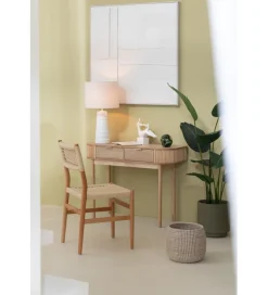 Lampa stołowa SCADY 63 cm terrakota biała
