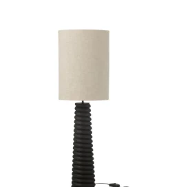 Lampa stołowa SHARY 85 cm drewno ailanthus czarna