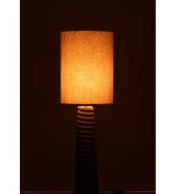 Lampa stołowa SHARY 85 cm drewno ailanthus czarna