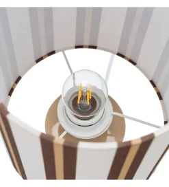 Lampa stołowa STRIPENMA 43 cm beżowa kremowa