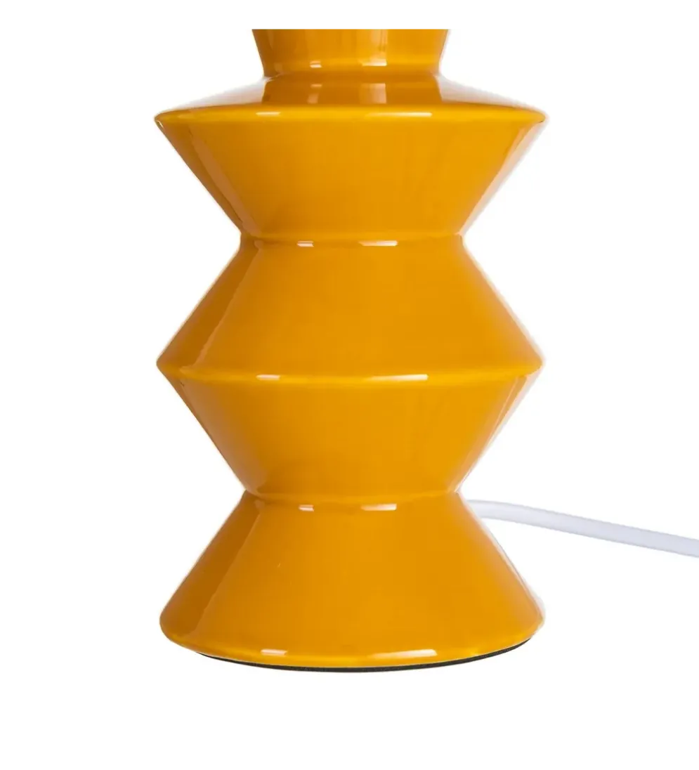 Lampa stołowa STRIPENMA 43 cm musztardowa kremowa