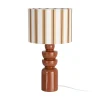 Lampa stołowa STRIPENMA 47 cm terrakota kremowa