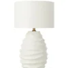 Lampa stołowa WAVING 68 cm ceramika biała