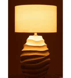 Lampa stołowa WAVING 68 cm ceramika biała