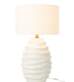Lampa stołowa WAVING 68 cm ceramika biała