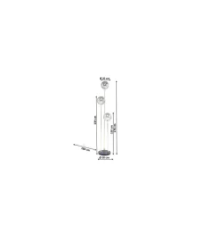 Lampa podłogowa Al capone tre 176 cm złota