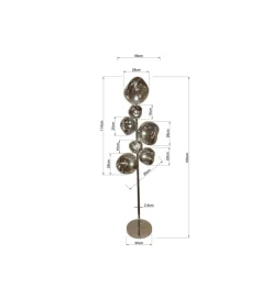Lampa podłogowa BURBUJA 168 cm srebrna