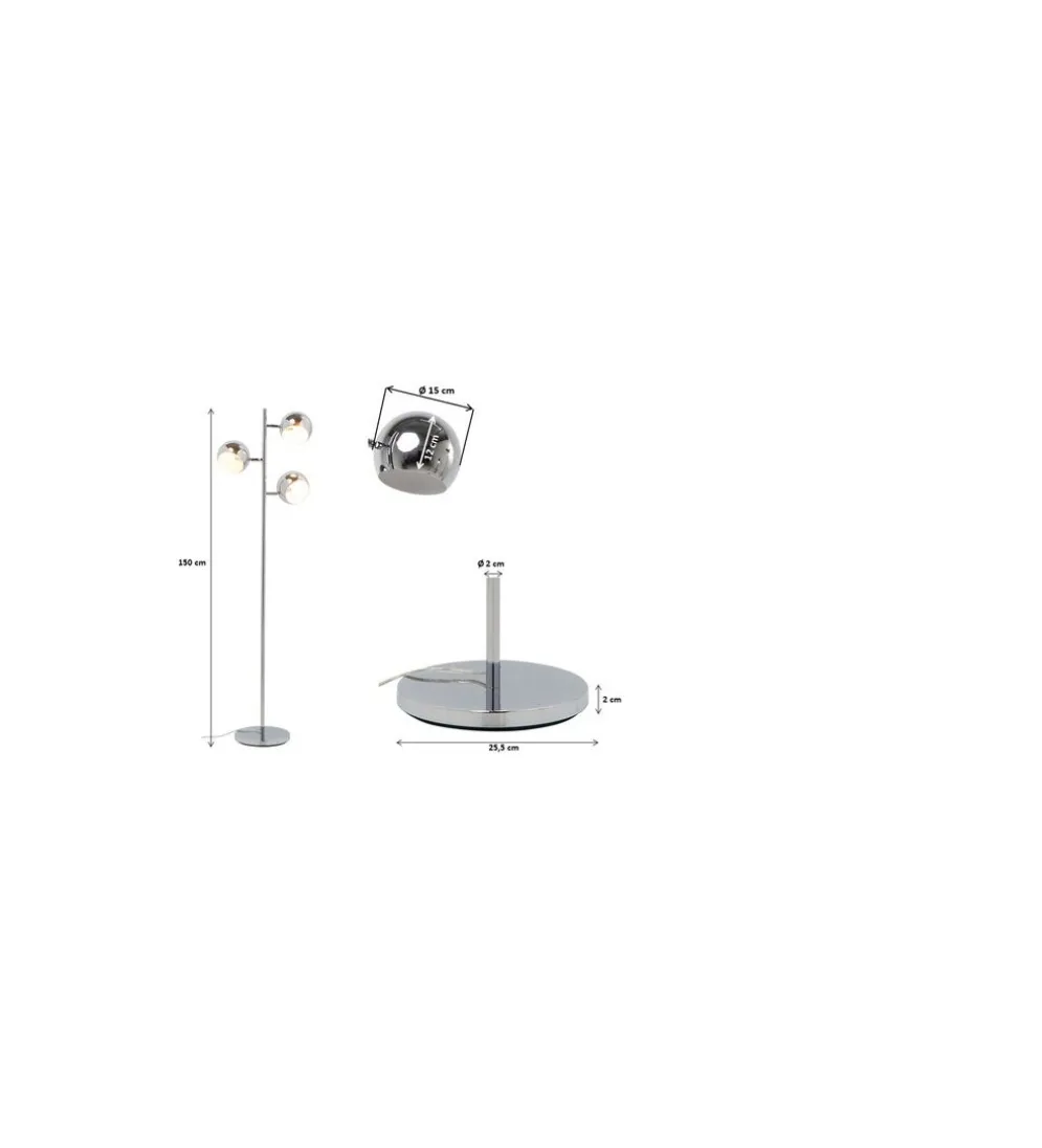 Lampa podłogowa CALOTTA chromowana