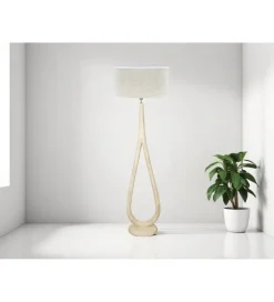 Lampa podłogowa Cronos 60 cm drewno mango