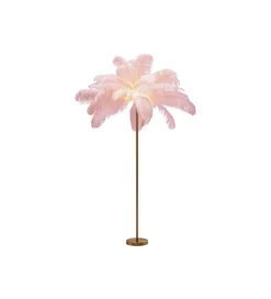 Lampa podłogowa FEATHER PALM 165 Cm  Pióra różowa