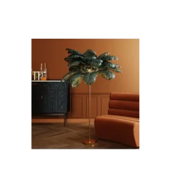 Lampa podłogowa FEATHER PALM 165 cm pióra turkusowa