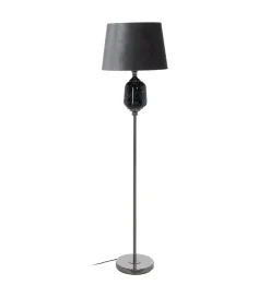 Lampa podłogowa HEMLA 156 cm szklana czarno szara