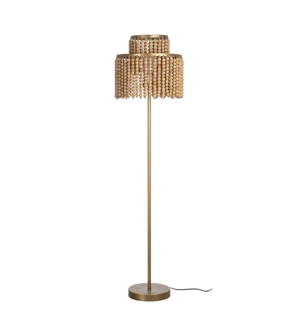 Lampa podłogowa KORGAL 152 cm naturalna złota