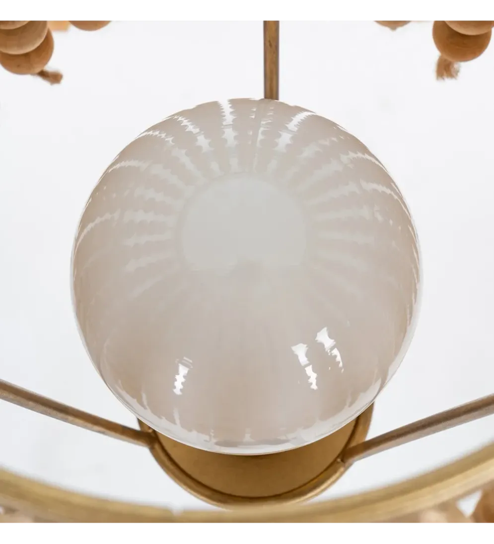 Lampa podłogowa KORGAL 152 cm naturalna złota