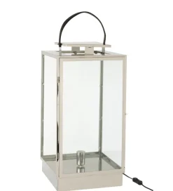 Lampa podłogowa LATARNIA 76 cm srebrna