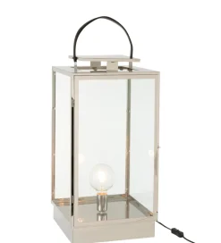 Lampa podłogowa LATARNIA 76 cm srebrna