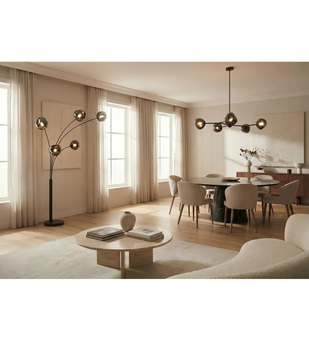 Lampa podłogowa LIQUID DIAMOND 202 cm szara