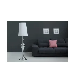 Lampa podłogowa Lucie 160cm biało srebrna