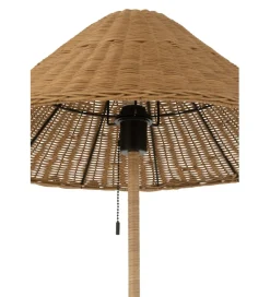 Lampa podłogowa MERTAN 154 cm rattan czarna