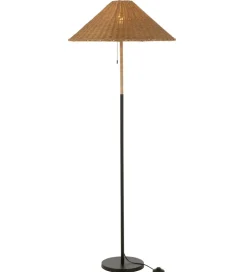 Lampa podłogowa MERTAN 154 cm rattan czarna